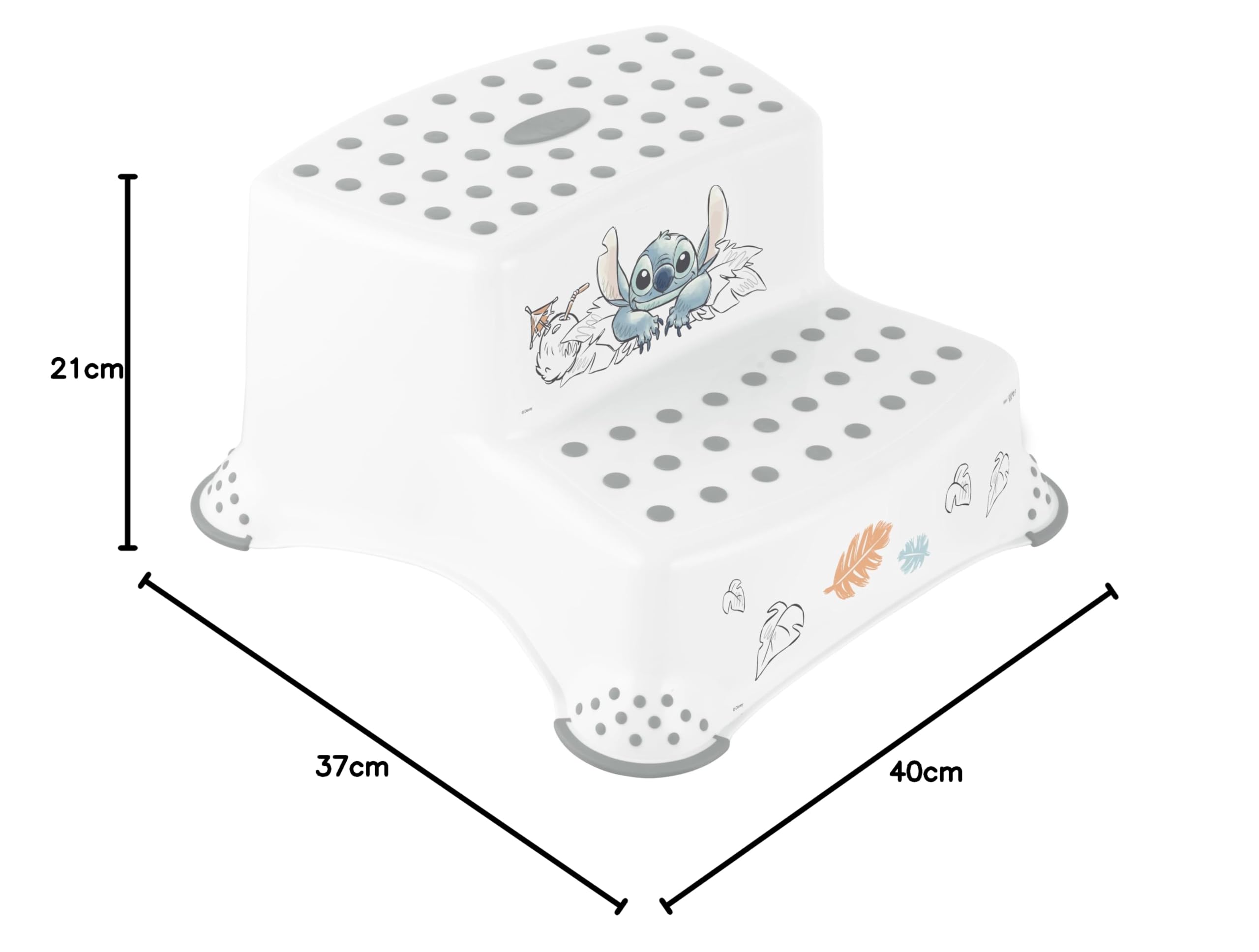 Keeper Stitch sgabello a due gradini antiscivolo Bianco 3-14 anni