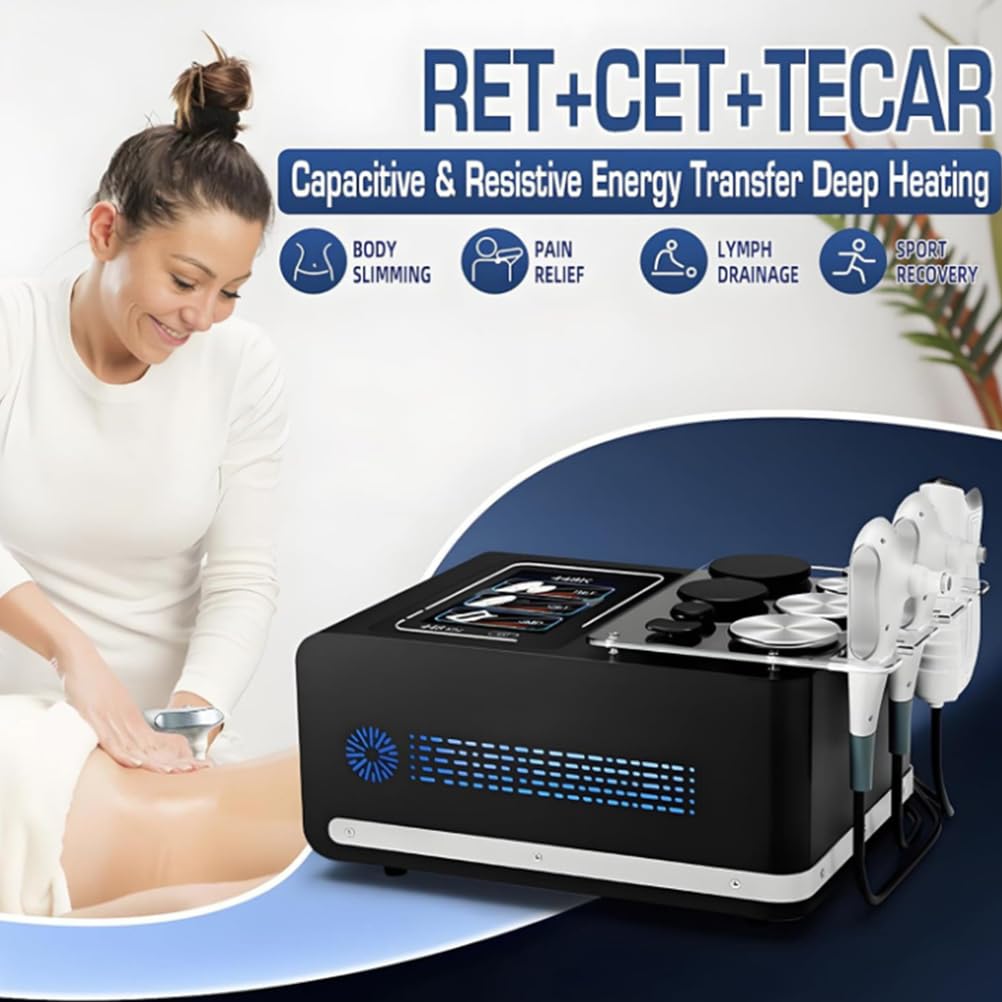 BCBKD Macchina Professionale RF per Bellezza E Perdita di Peso Dispositivo A Radiofrequenza 448 Khz con 3 Maniglie per Sollevamento, Modellamento del Corpo, 8 Postazioni di Lavoro