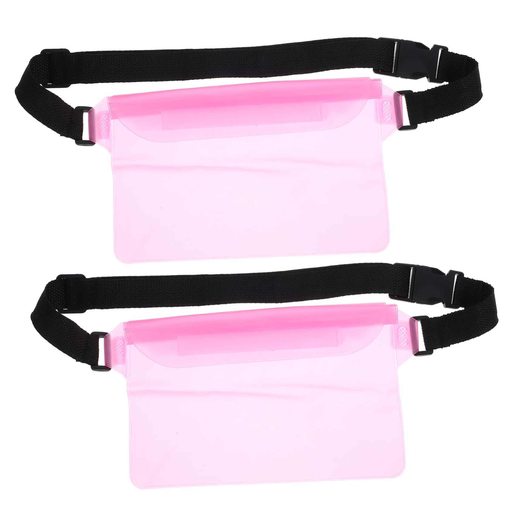NAMOARLY Pouch with Adjustable Waist Strap for Phone and Valuables Transparent Dry Bag for Swimming Snorkeling Boating Fishing Kayaking Pink