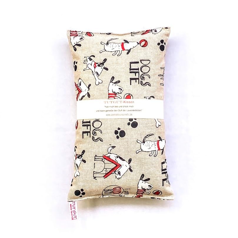 Lavendelkissen - 23 x 14 cm, voller Lavendelblüten aus Frankreich und Spelz vom Biodinkel (Witzige Hunde)
