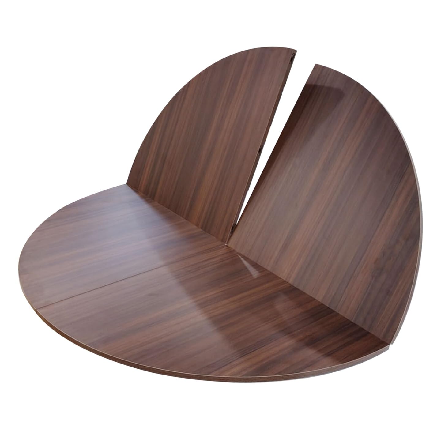 4-Fold Foldable Round Table Top Extender, Solid Wood Folding Round Tabletop, Replace Desktop for Indoor Outdoor, No Legs Temporary Card Tables for Dining Room, Party(Brown,180cm/70.8in)