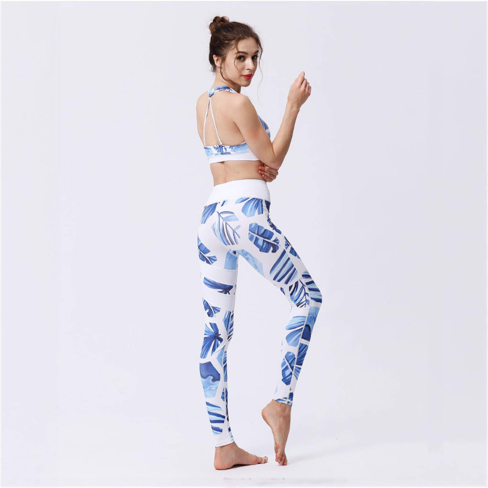 ZKHD Leggings de Yoga Estampados para Mujer Secado Rápido Talla Grande Pantalones de Entrenamiento, Mallas Deportivas Elásticas para Entrenamiento,A-Small