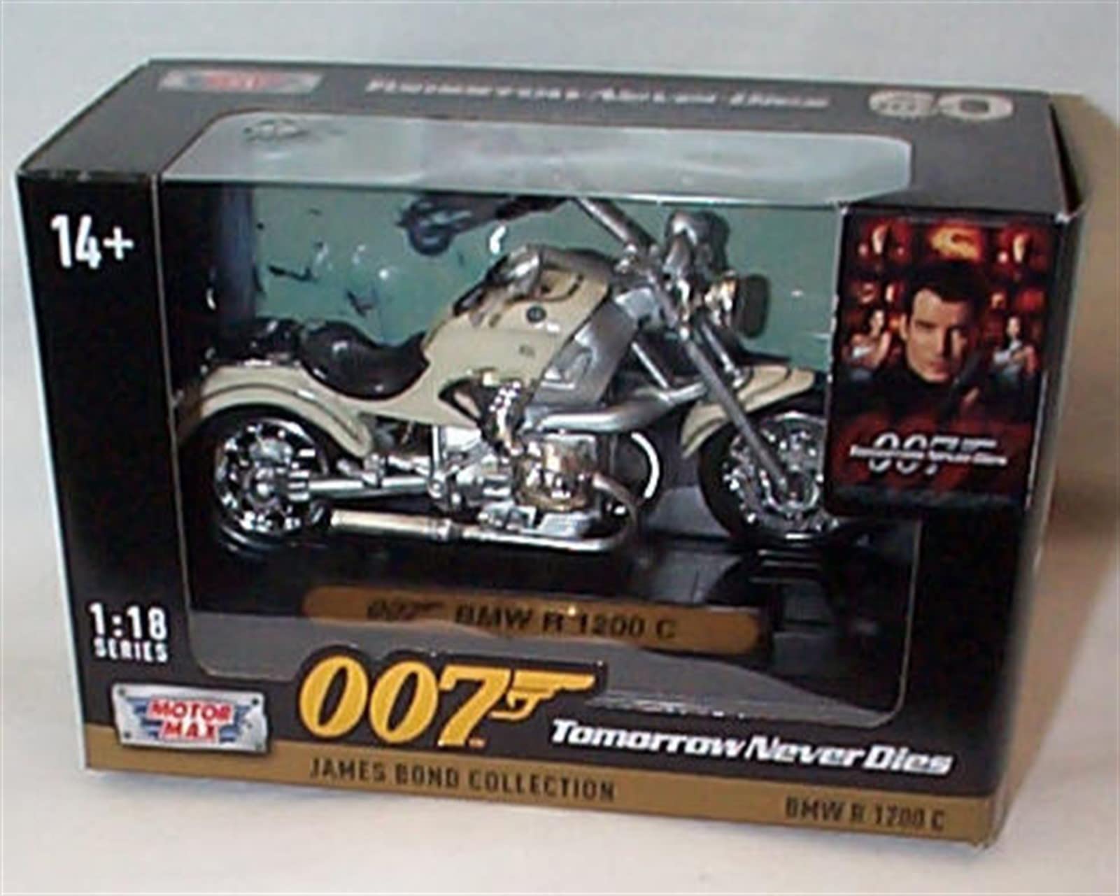 Motormax JAMES B0ND Tomorrow Never Dies B.M.W R1200C Bike 1:18 scale diecast model