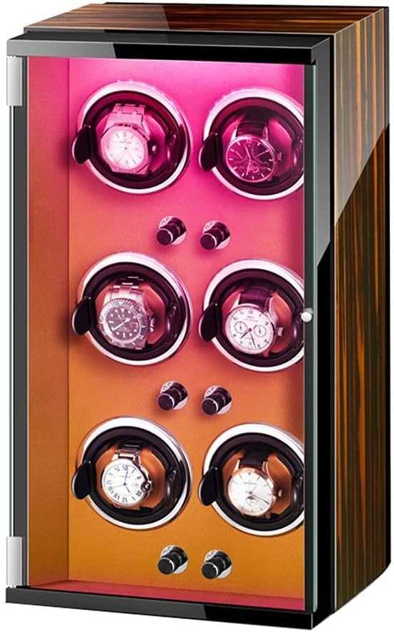 Watch Automatic Watch Winder Display Storage Case Jewelry Box with Quiet Motor and Colorful Lights 5 Rotation Modes