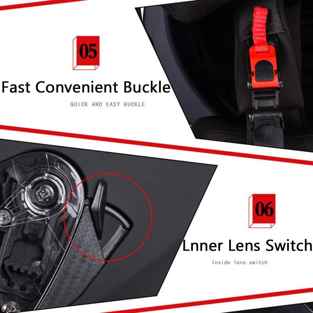 Casco Integrale da Moto Capacete da Uomo per Fuoristrada e Cruiser, Traspirante, Comodo e Protettivo con Doppia Visiera, Taglie O, XL (61-62 cm).
