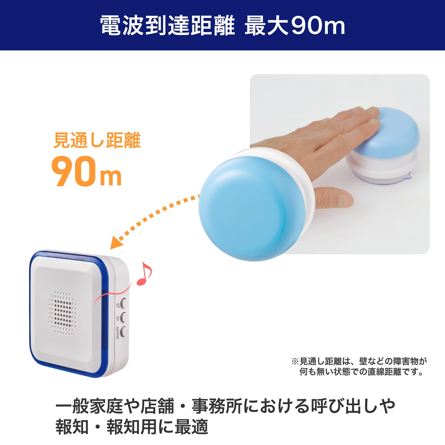 Amazon.co.jp: エルパ(ELPA) ワイヤレスチャイム 電池不要 呼び出し