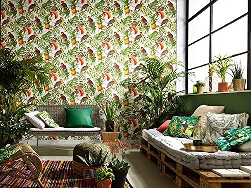 Erismann 6302-07 "Paradiso Collection" Non-Woven Wallpaper, Multi-Colour, 10.05 x 0.53 m