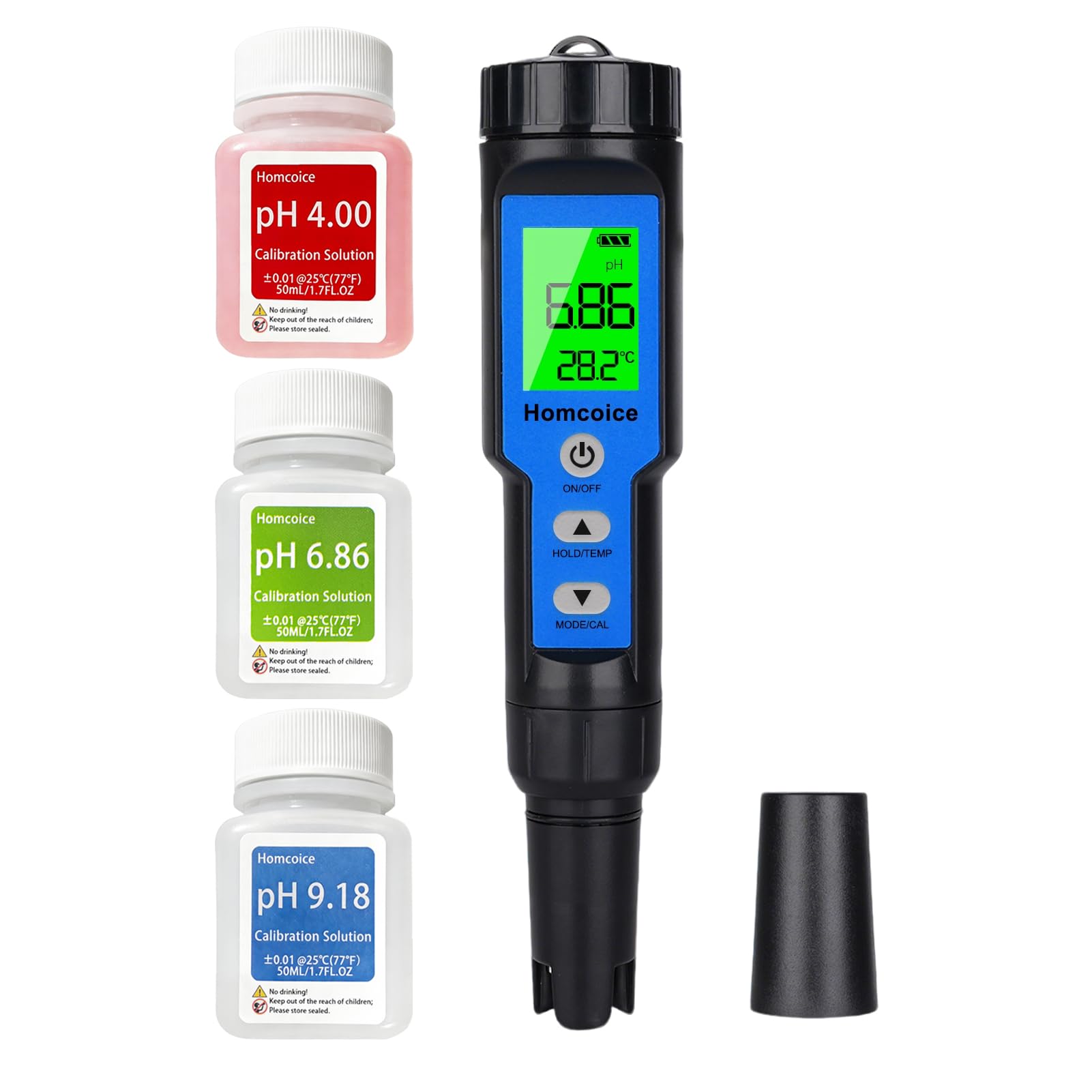 Medidor PH 4 en 1, PH TDS EC y Temperatura Meter con precisión 0,01 pH, compensación automática temperatura, Tester Calidad Agua IP67 resistente agua para piscinas, agua potable, e hidroponía