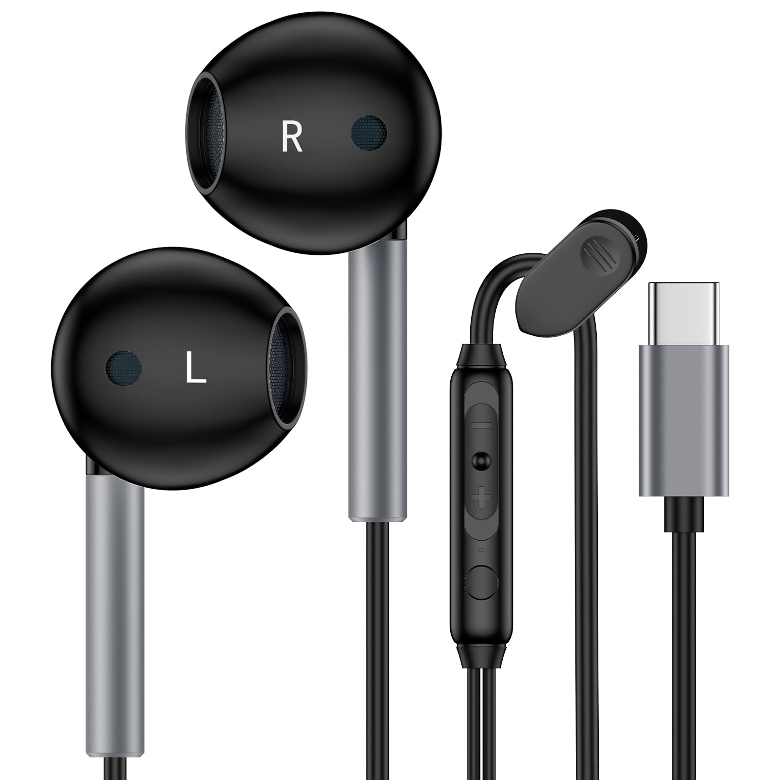 USB C Headphones Wired Earbuds for iPhone 17 Pro Max/Air/16e/16 Pro Max/16 Pro/16 Plus/16/15 Pro Max/15 Pro, Type C Earphones Wired Noise Canceling