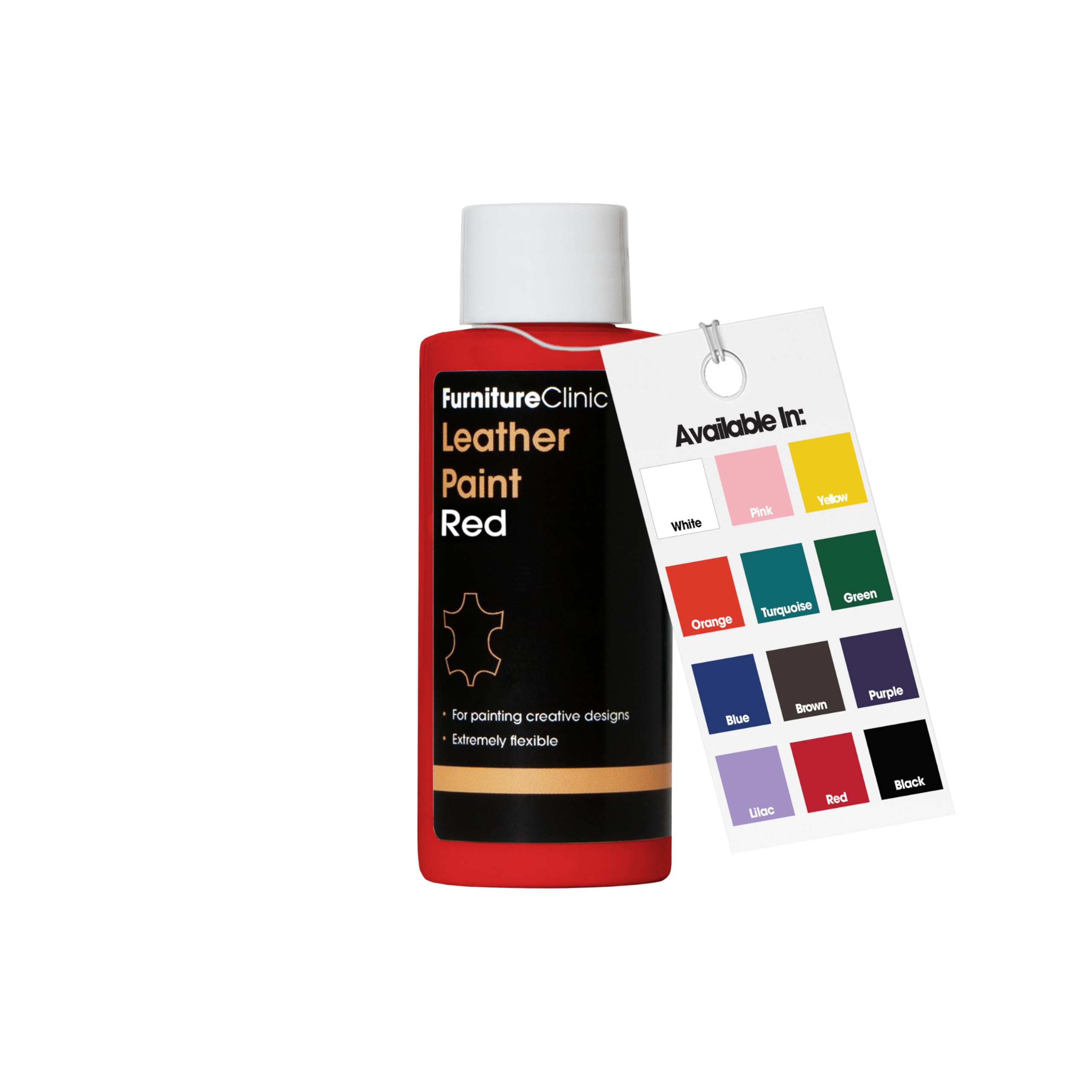 Furniture Clinic Leather Paint - for Painting All Leathers: Footwear, Handbags, Clothing, etc. Flexible and Durable (Red, 50ml)