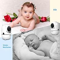 Vista 4 de HelloBaby Monitor de Bebé Mejorado de 5'' con Batería de 30 Horas, 2 Cámaras Pan-Tilt-Zoom, Rango de 1000 pies Monitor de Video y Audio para Bebé