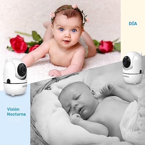 Miniatura 4 de HelloBaby Monitor de Bebé Mejorado de 5'' con Batería de 30 Horas, 2 Cámaras Pan-Tilt-Zoom, Rango de 1000 pies Monitor de Video y Audio para Bebé
