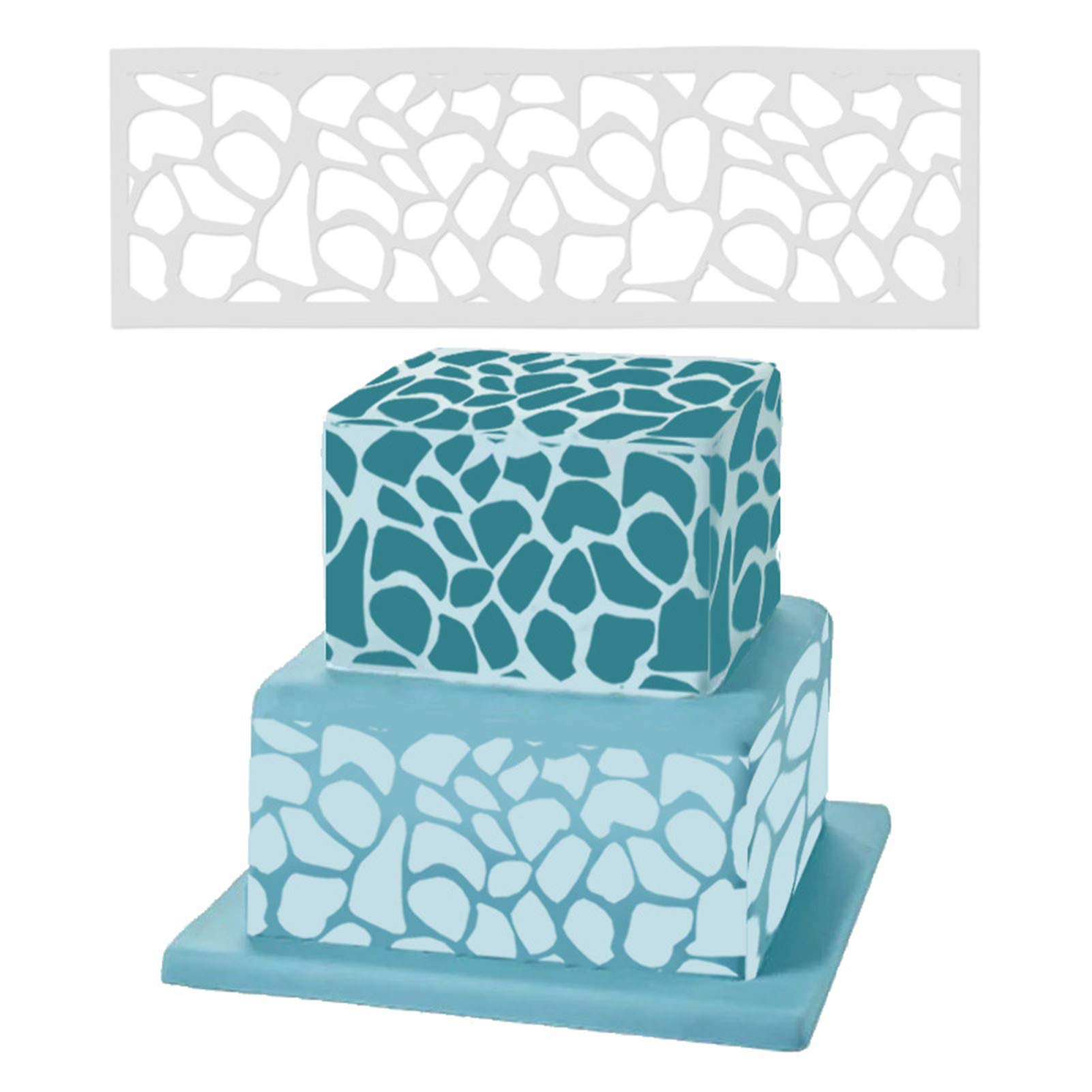 Pochoir à gâteau floral pour décoration de crème au beurre et aérographe (6 x 31,5 pouces) réutilisable - France Pochoir à gâteau floral pour décoration de crème au beurre et aérographe (6 x 31,5 pouces) réutilisable - France