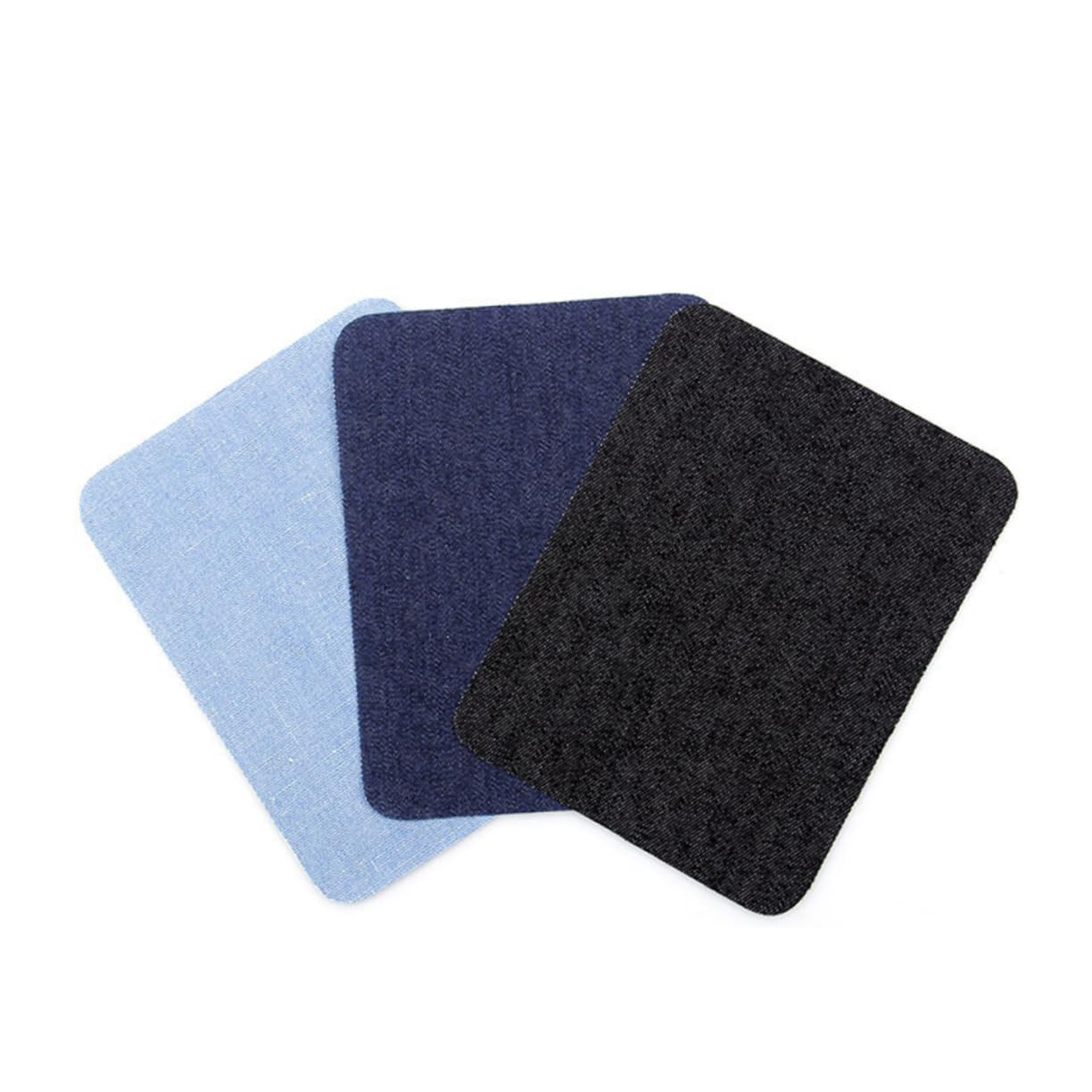 SHINEOFI 36pezzi Patches Adesivi Denim Per Riparazione e Decorazione Nero Blu Scuro Blu Facili Da Applicare Con Ferro Da Stiro Per Jeans Magliette e Zaini