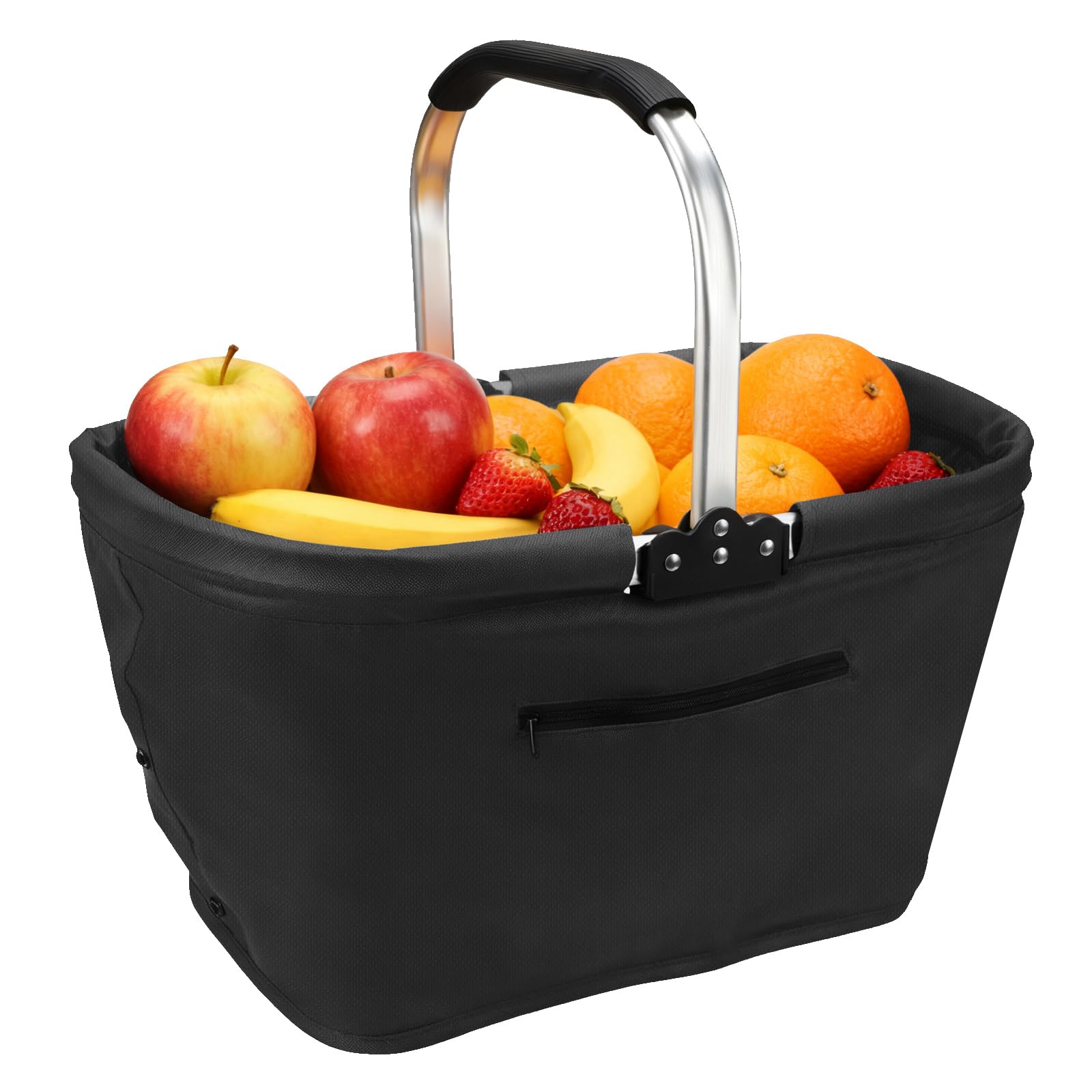 Cestino per Picnic Pieghevole 25L,Cestino Per la Termico per Alimenti Freddi con Coperchio,Frigo portatile per scatola da picnic in tessuto Oxford,Borsa termica per Shopping, Spiaggia, Escursioni