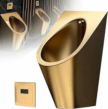 Universal Washout Urinal 304 Stainless Steel Urinal, Household/Commercial Mens Adult Urinal Bathroom Toilet, Male Sanitary Ware Pub with Sensor