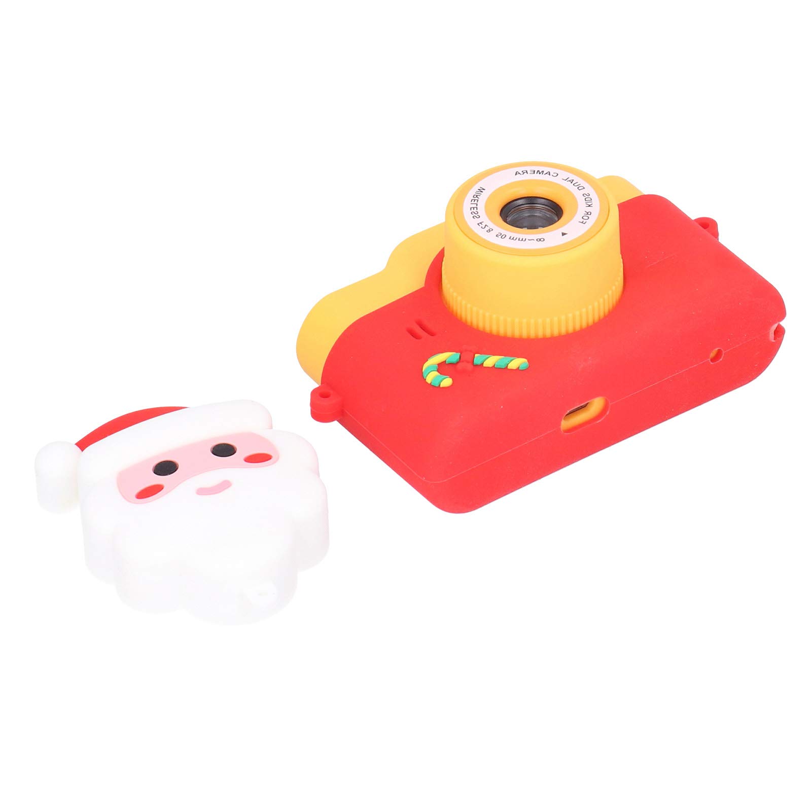 Kids Camera, Fear Front Camera Design Camera, Santa Claus Pattern Camera for 3 4 5 6 7 8 Year Old Children(Yellow)
