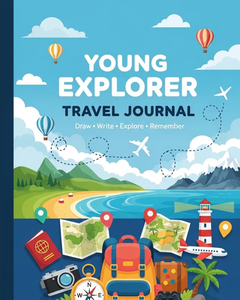 Young Explorer Travel Journal: Filled with Fun Activities, Drawing Pages, Travel Memories, Daily Adventures, Creative Prompts, and Special Moments to Treasure Forever