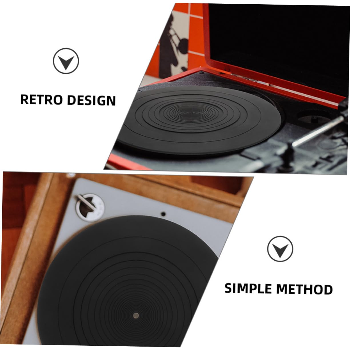 COSMEVIVI 2pcs Vinyl Record Player Vinyl Record Turntable Turntable Mat for Vinyl Records Silicone Record Mat for Vinyl Turntable Vinyl Turntable Pad Silicone Mat