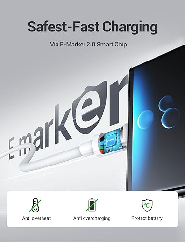 Miniatura 3 de Paquete de 2 cables de carga USB C de 6.6 pies para Apple USBC a USBC, cable de carga rápida de 240 W tipo C a tipo C para MacBook ProMacBook Air