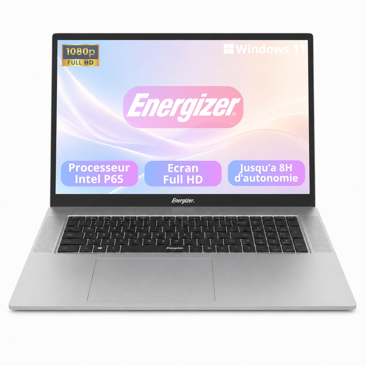 Energizer EnergyBook 18.5 Pouces FHD PC Portable (Intel P6500Y, RAM 8Go, SSD 256Go, Intel UHD Graphics 615, Windows 11 Home) - Clavier AZERTY, Gris