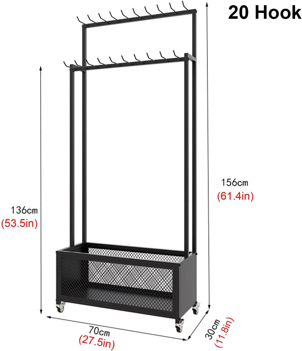 WDJBPSH Floor Standing Belt Rack for Bedroom/Store/Clothing Retail/Business, Large Capacity Men Tie Display Stand Organizer, Space Saving (Color : Black, Size : Wide - 70cm)