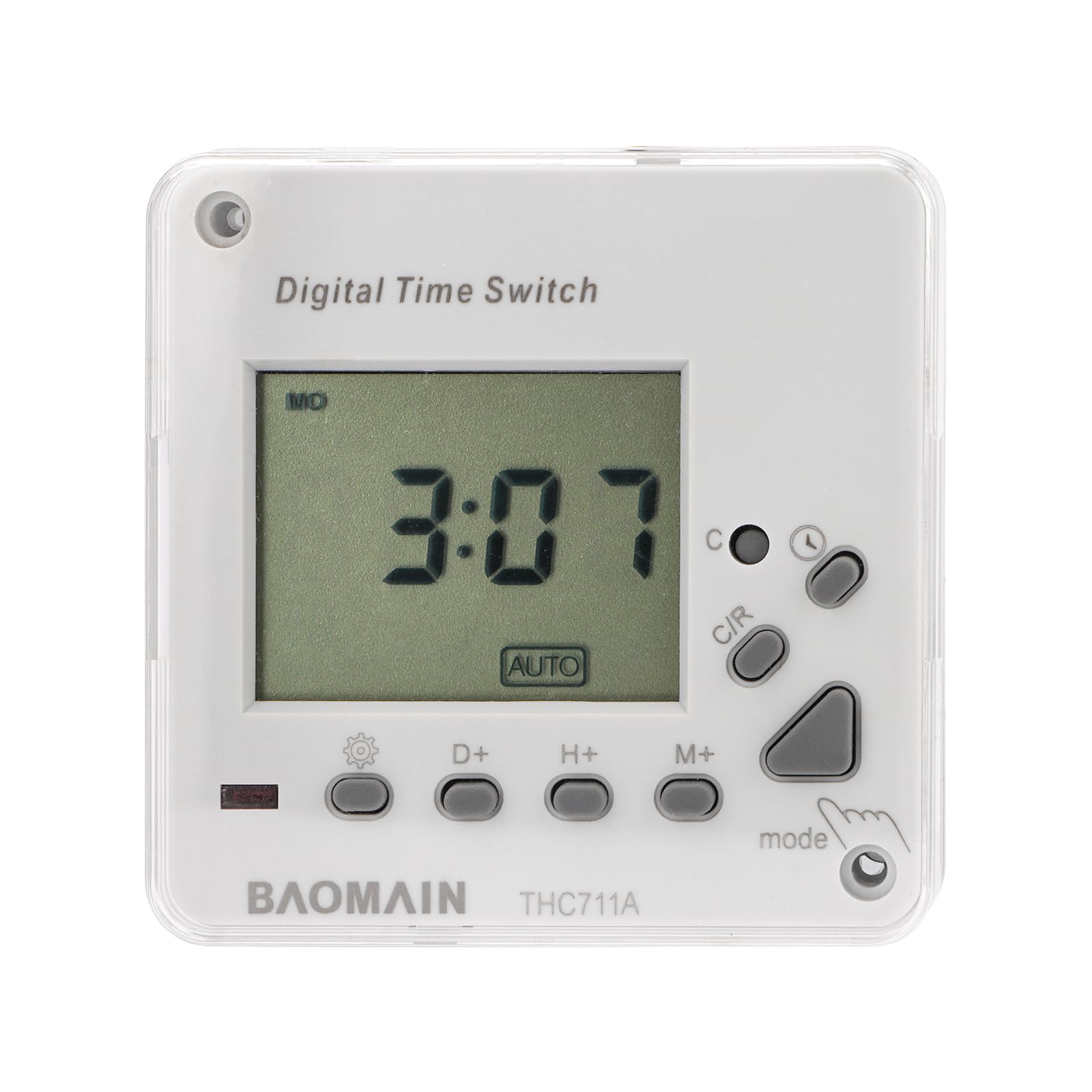BAOMAIN THC711A Digital Programmable Timer Switch, 220-240V AC 16A Weekly Electronic Relay, 17 On/Off Programs - Image 4