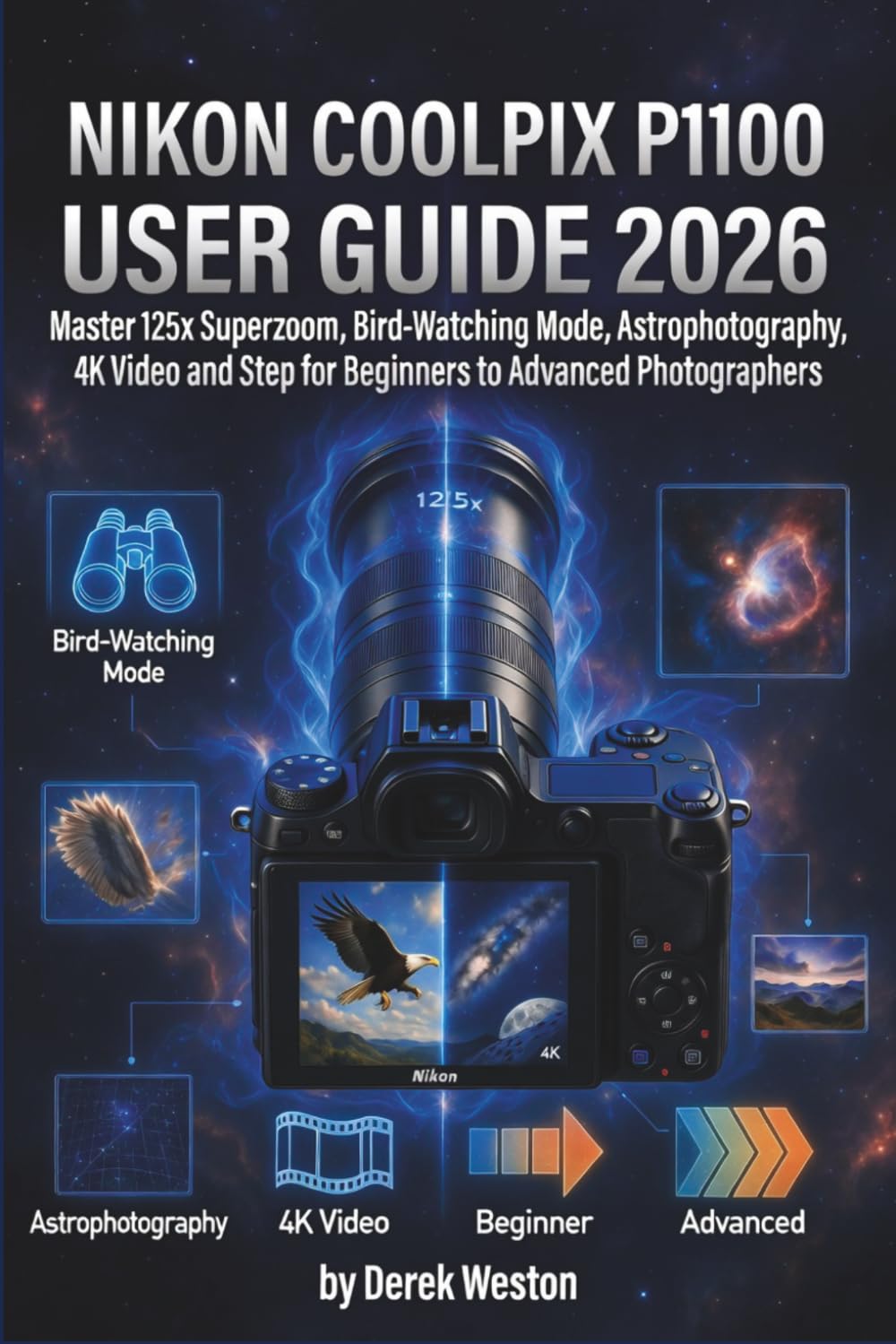 NIKON COOLPIX P1100 USER GUIDE 2026: Master 125x Superzoom, Bird-Watching Mode, Astrophotography, 4K Video and Step for Beginners to Advanced Photographers