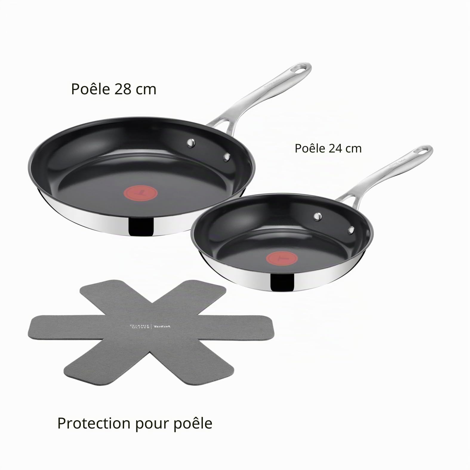 Tefal Jamie Oliver by Direct Cook, Poêles 24/28cm, Revêtement antiadhésif en céramique, H880S334