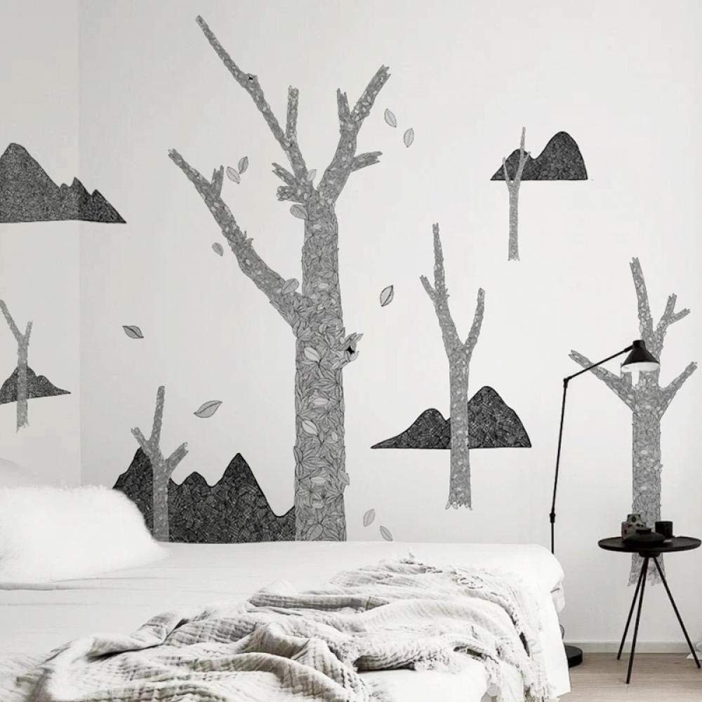 Grandes Pegatinas De Pared De Paisaje En Blanco Y Negro, Sala De Estar, Dormitorio, Decoración De Pared, Sofá, Tv, Fondo, Calcomanías De Pared, Decoración Para Habitación