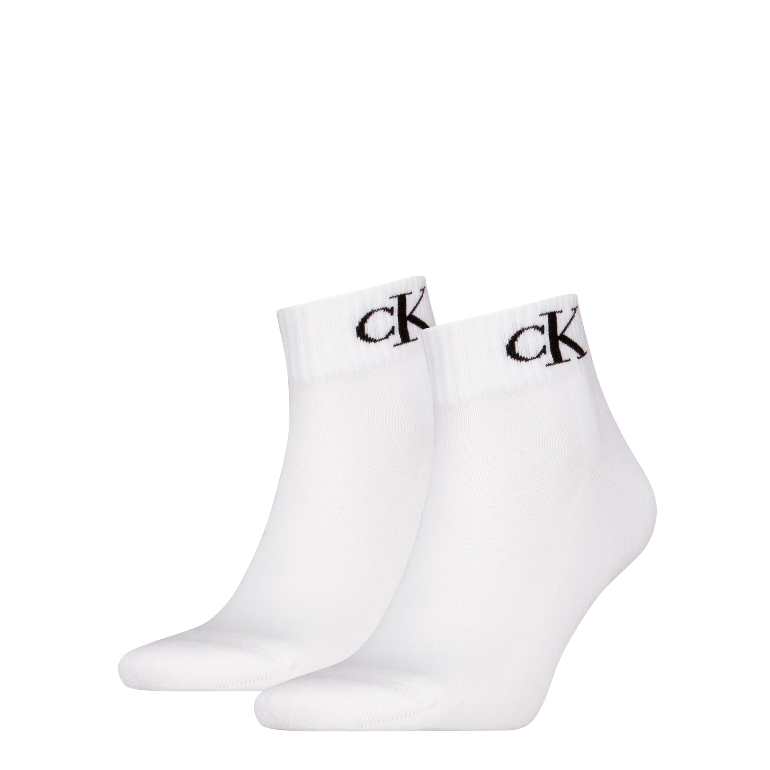 Calvin Klein Socks Męska ćwiartka 2P Monogram, biały, 40-42