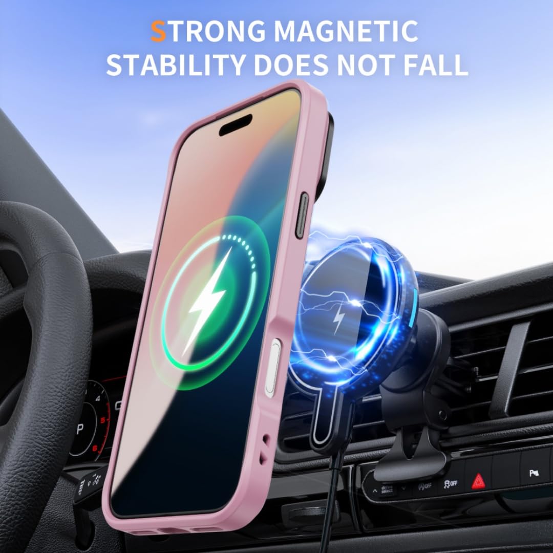 Étui de téléphone de Luxe avec Support magnétique, trépied pour Appareil Photo et Protection Antichoc pour iPhone 15 Plus (pour iPhone 15 Plus/Noir)
