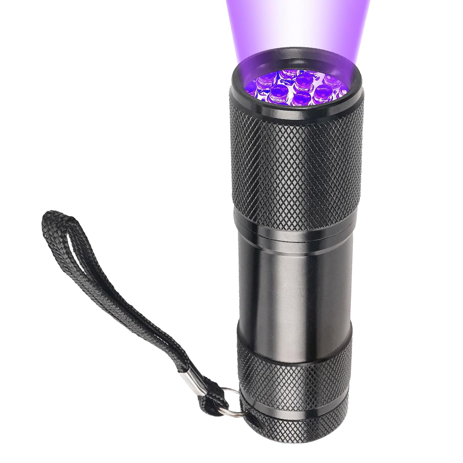 UV Torch, 9 LED Small Ultraviolet Flashlight Powerful Blacklight UV Lamp Light Pets Urine Counterfeit Money Find Dry Stains On Carpets Detector, 3AAA Batteries (Not Included)