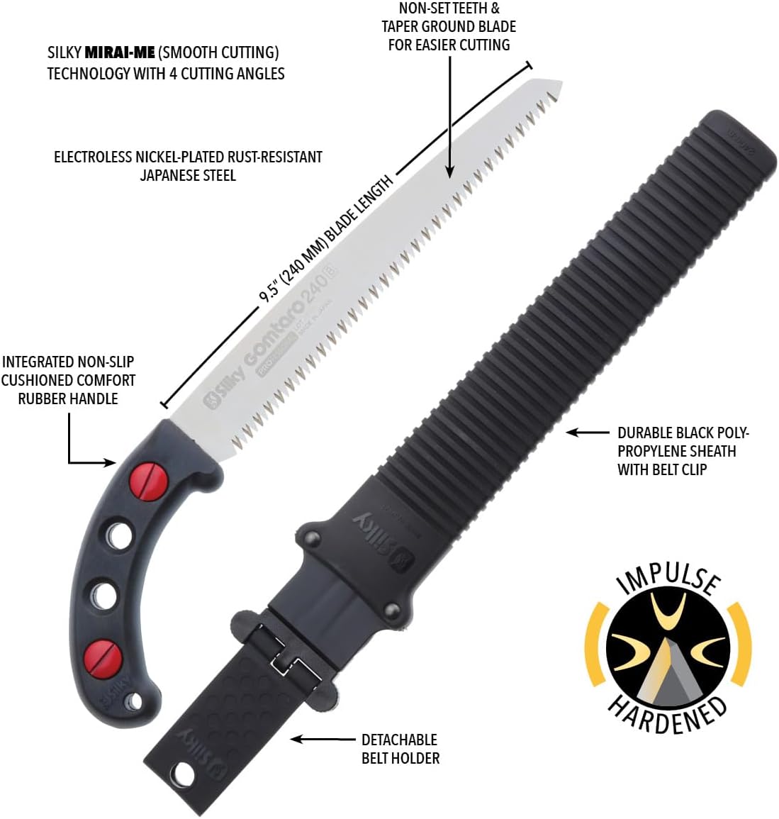 Silky GOMTARO Professional Hand Saw 240mm Large Teeth (102-24)