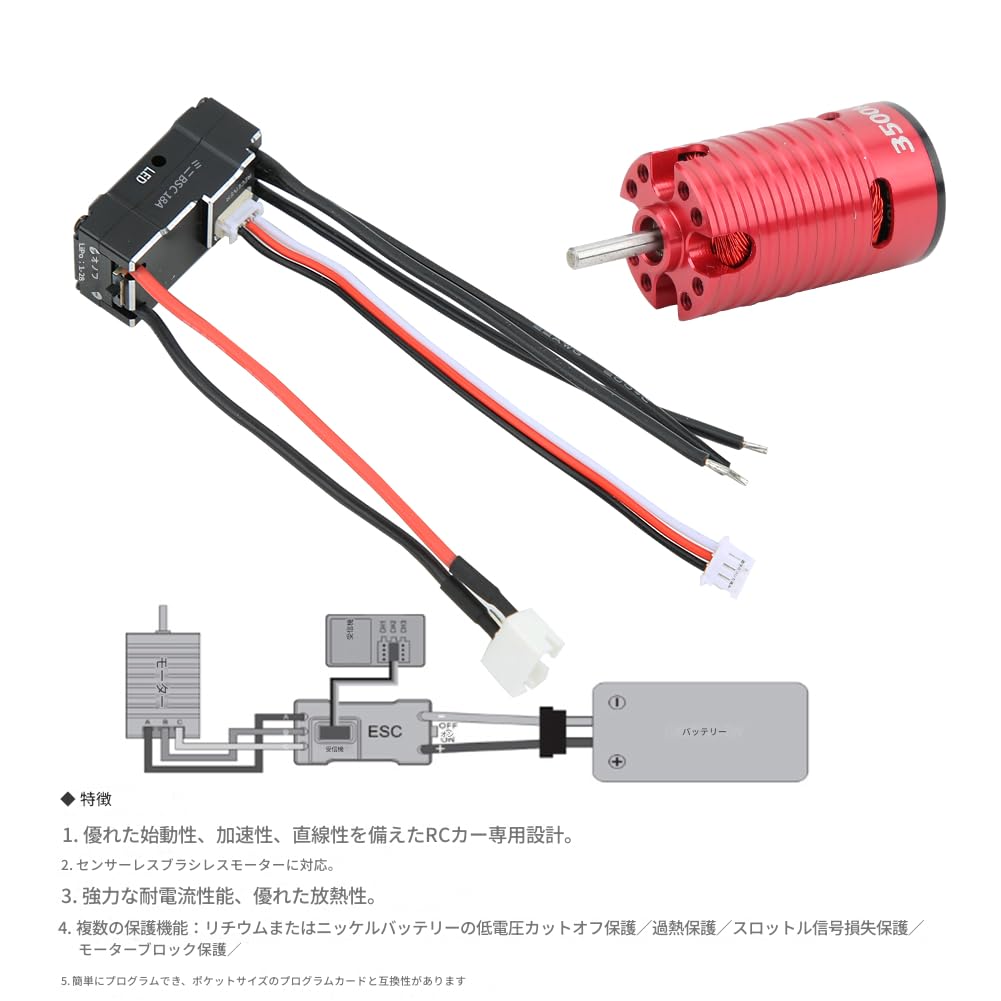 Amazon.co.jp: 高トルクブラシレスモーター 18A ESC キット 1/24 1/28