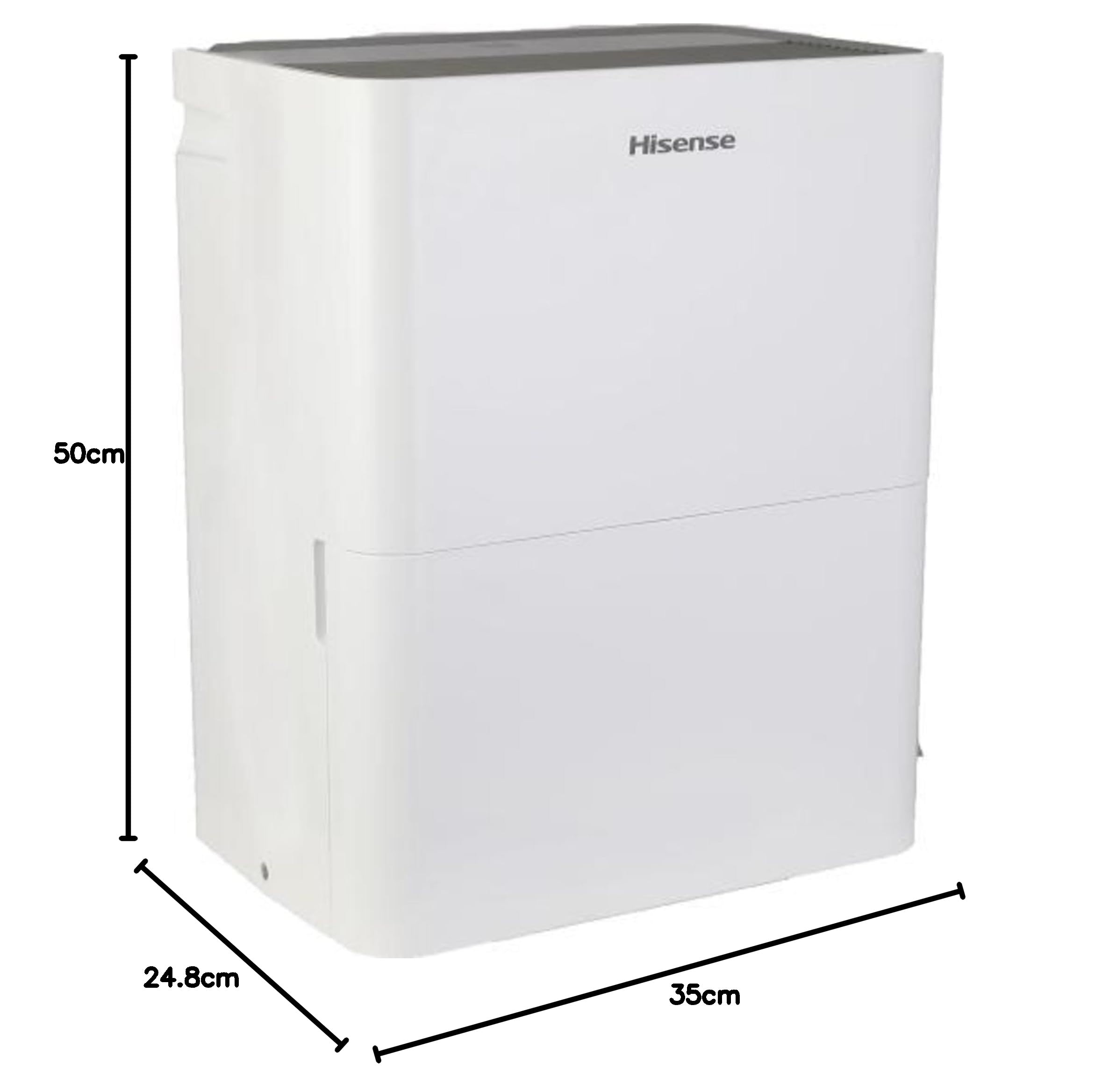 HISENSE Osuszacz powietrza D20HW – 20 l, osuszanie, funkcja suszenia, wskaźnik przy pełnym zbiorniku, timer, automatyczna praca/ponowne uruchomienie