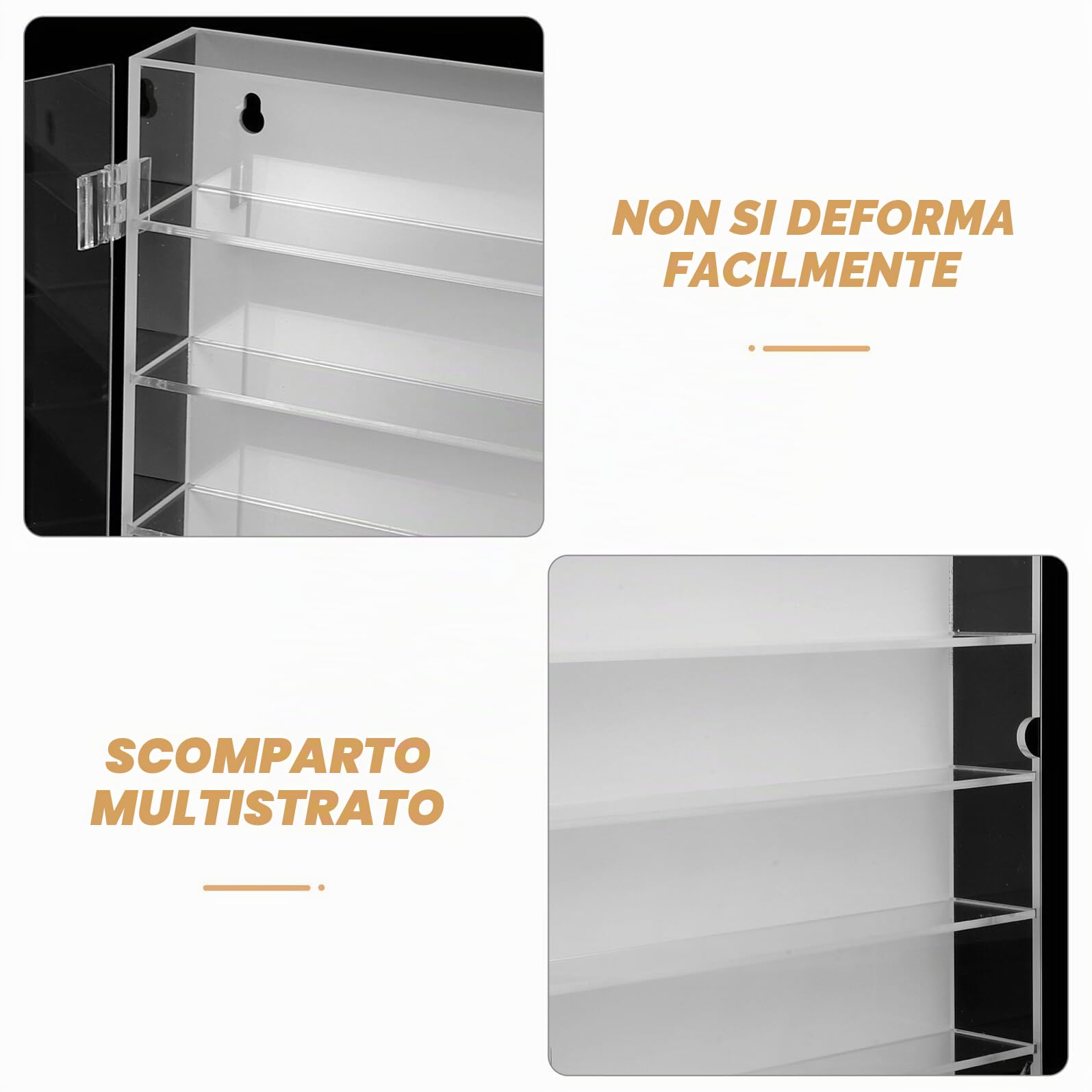 TOYANDONA Espositore Modellini Auto in Acrilico Trasparente 5 Strati e Scomparti Individuali, Vetrinetta da Parete per Modellismo e Collezioni di Macchinine