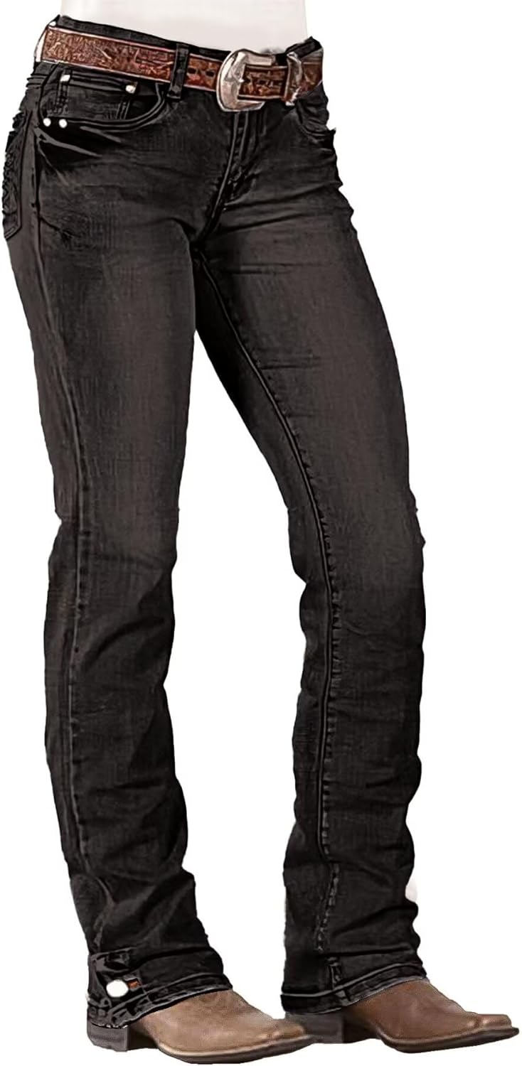 Flamingals Boot Cut Jeans for Women Mid Waist Straight Leg Jeans Trendy Jeans Denim Pants