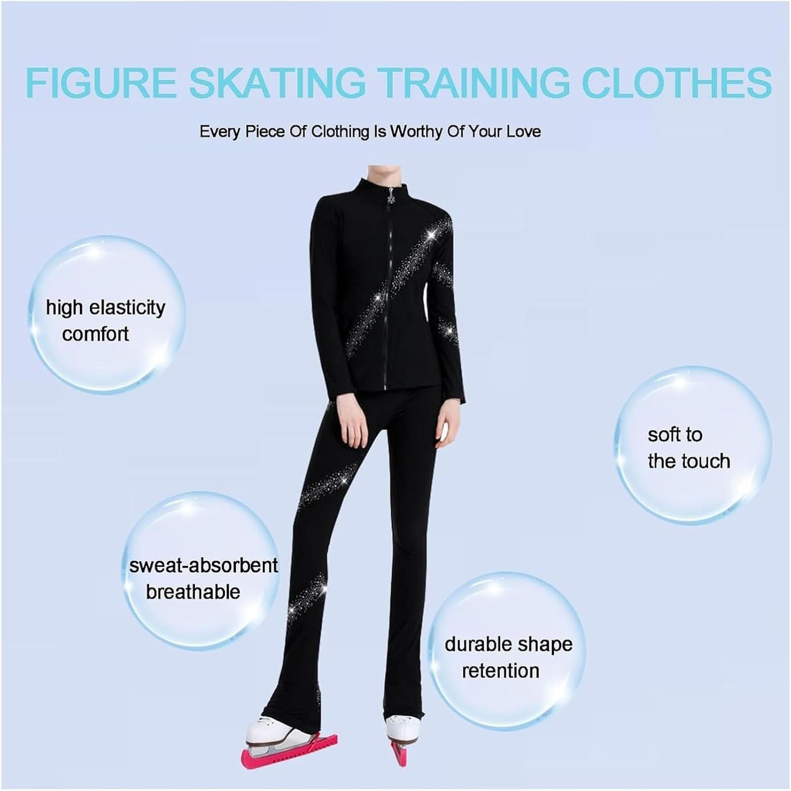 Pantalon de Patinage Artistique Collants Chauds De Qualité Pantalon Patinage D'entraînement De Patinage Artistique pour Femmes Pantalons