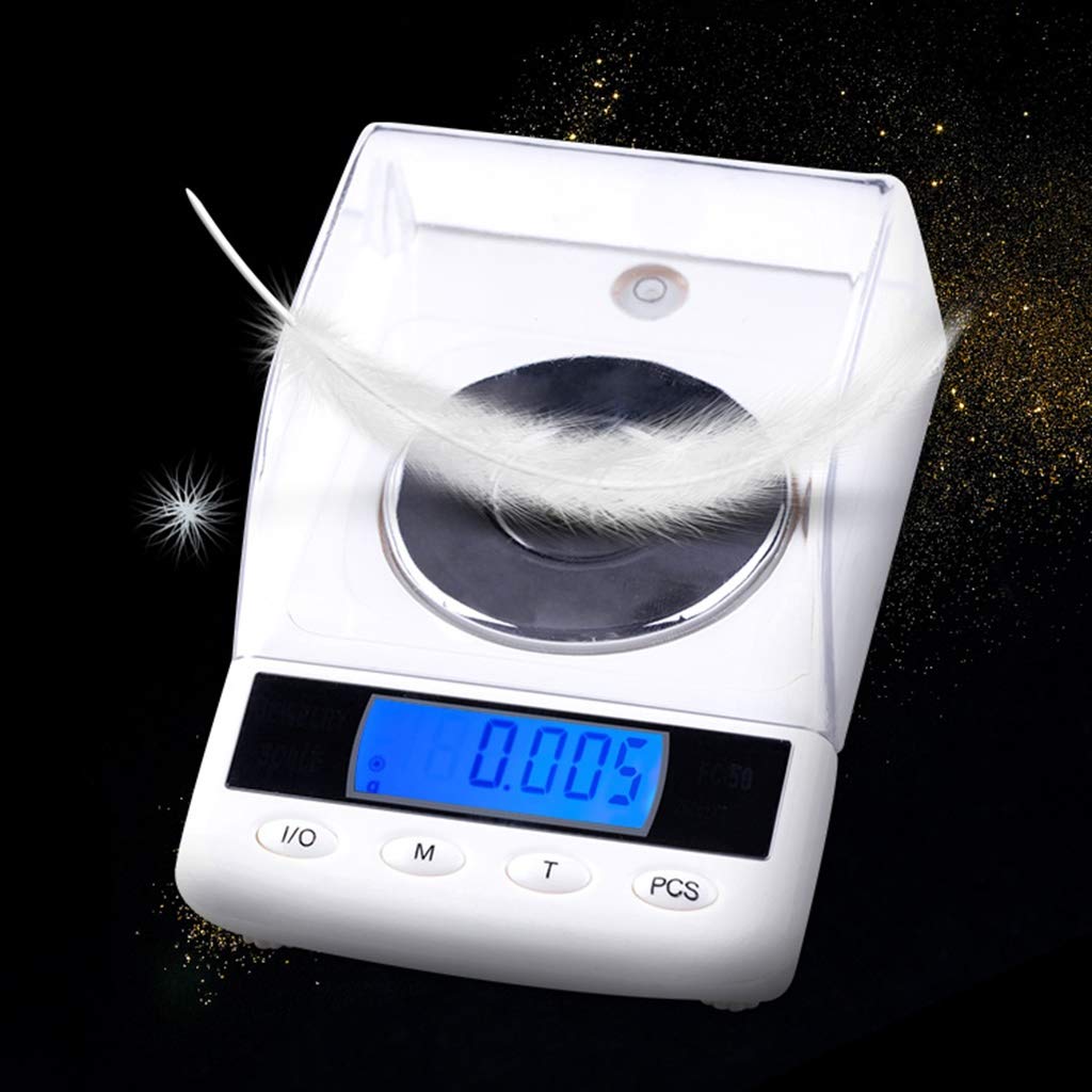 Báscula de gramos portátil, Mini báscula de joyería de 50 g/0,001 g, báscula digital de alta precisión, pantalla LCD, función de tara, balanza electrónica