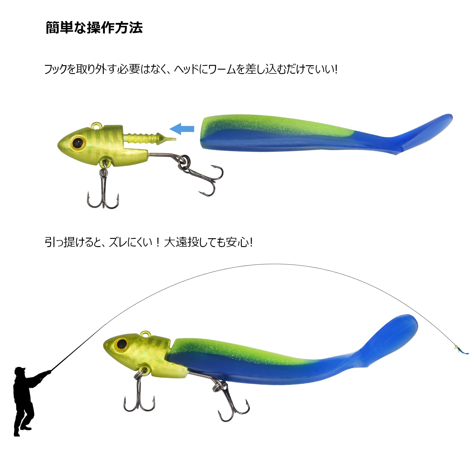 Amazon.co.jp: ColorGo バイブレーションジグヘッド ソフトルアー