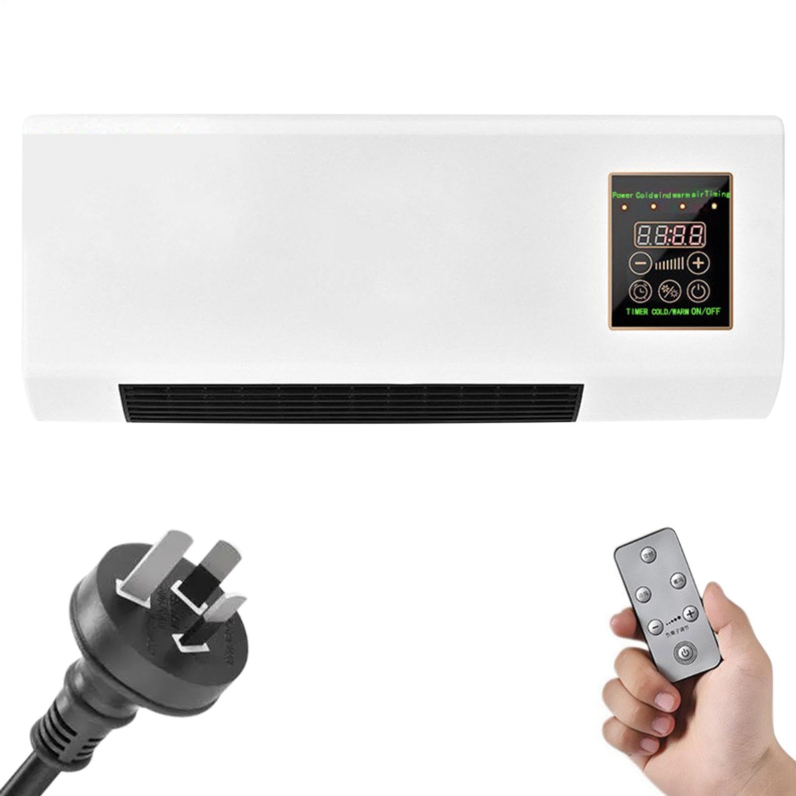 Aire Acondicionado Eléctrico - Aire Acondicionado Silencioso, Aire Acondicionado Portátil Montado En La Pared | Ventilador de calefacción y refrigeración de aire inteligente montado en la pared, aire