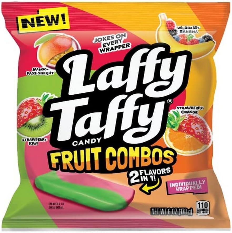 Laffy Taffy Candy, Summer, Fruit Combos, Individually Wrapped Mini Bars, 6 Ounce