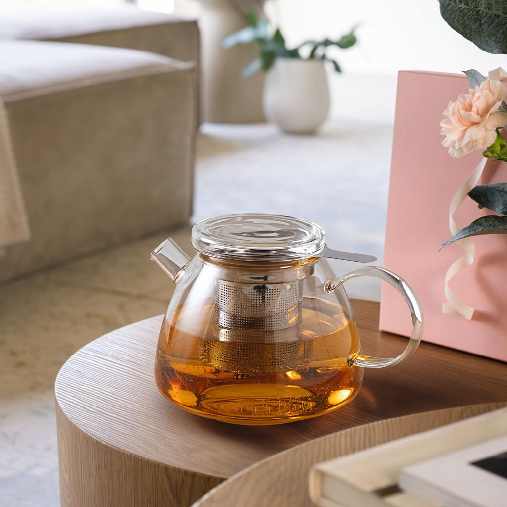 Villeroy & Boch - Artesano Hot&Cold Beverages théière, transparente, résistant au lave-vaisselle/four à micro-ondes, cafetière pour boissons chaudes/froides, récipient 1 litre, verre borosilicate