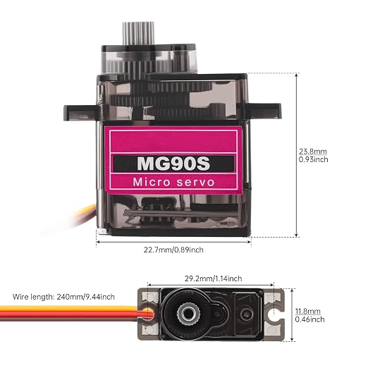 2Pack MG90S Micro Servo Motor Metal Geared 9G 360° miniatura 2
