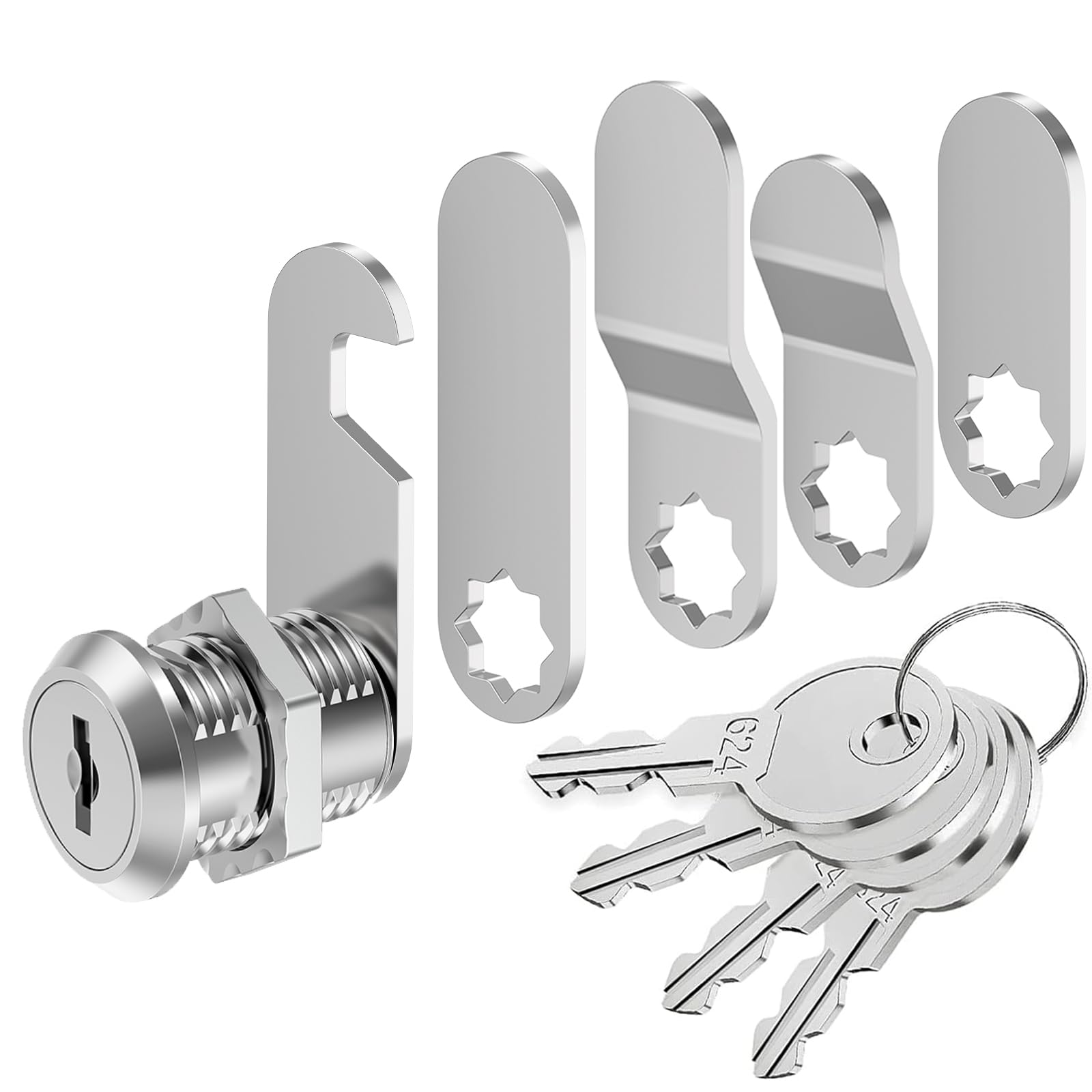 VOCIBO® Candado para Buzón Con 4 Llaves y 5 Placas de Cerradura Diferentes - Cerradura de 20 mm, Diámetro 18 mm - Para Buzones y Puertas