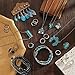 IFKM 47 PCS Silver Bohemian Jewelry Set With 4pcs Turquoise Necklace,12 pairs Dangle Earrings, 11pcs Stackable Bangle Bracelets, 20pcs Knuckle Rings For Women Vintage Western Boho Turquoise Anniversary Birthday Friendship Gift (Western cowboy)