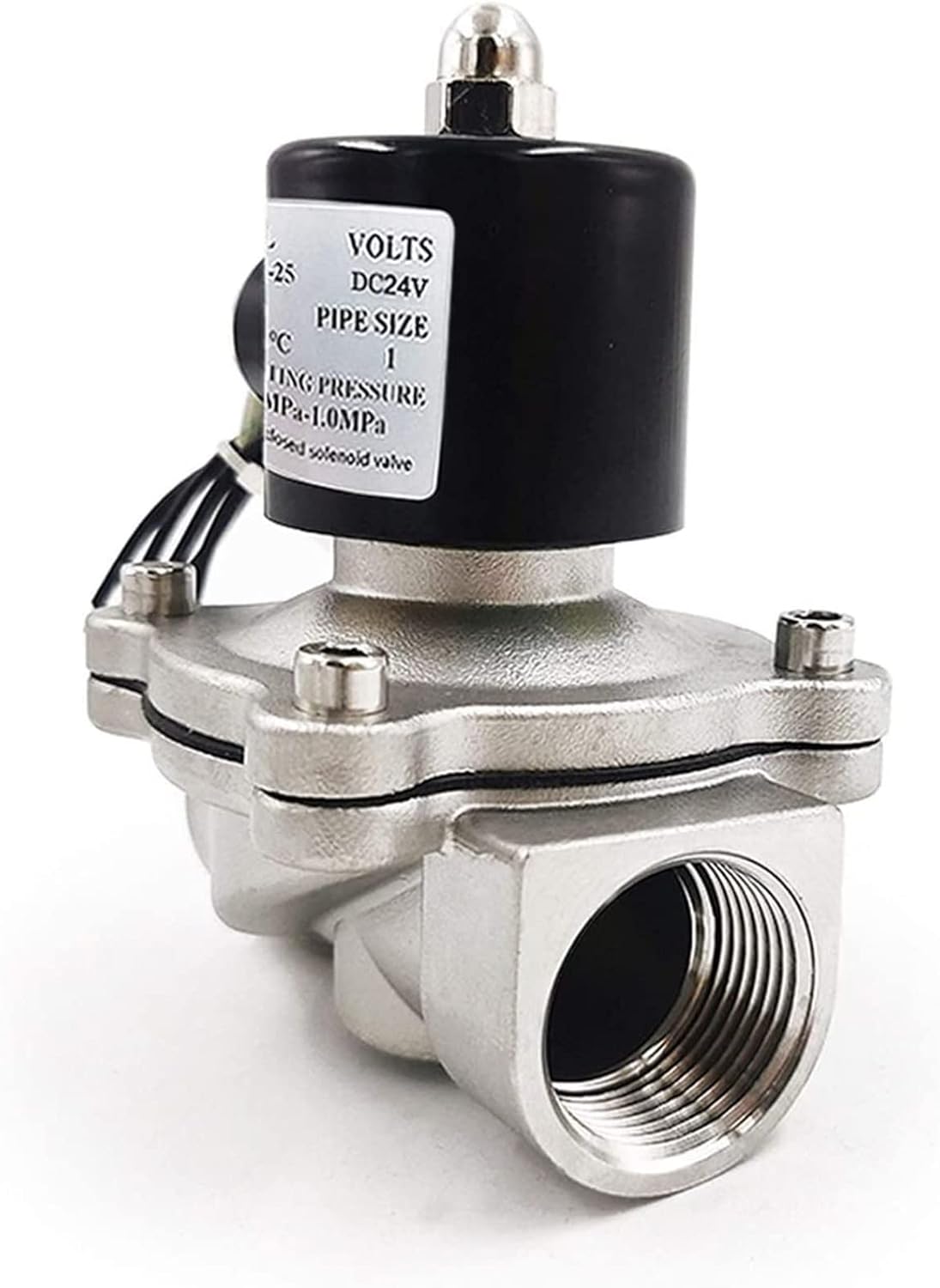 1/4 3/8 1/2 3/4 1 Inch DN8 DN15 DN25 Stainless Steel Electric Solenoid Valve 12V 24V 220V 110V Pneumatic Valve for Water Oil Air Useful(Ac110v,DN20)