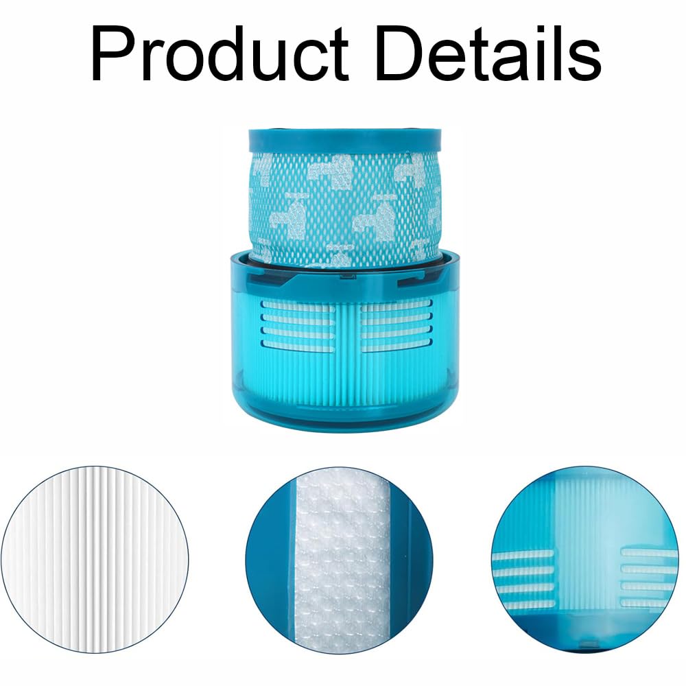 Confezione da 2 filtri di ricambio per aspirapolvere, compatibili con Dyson Gen5 Detect Absolute, Gen5 Outsize Absolute, Gen5 Detect Fluffy Cordless