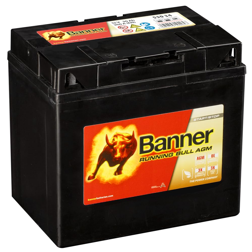 Banner 53034 Running Bull AGM 12V 30Ah 360A Autobatterie Motorradbatterie